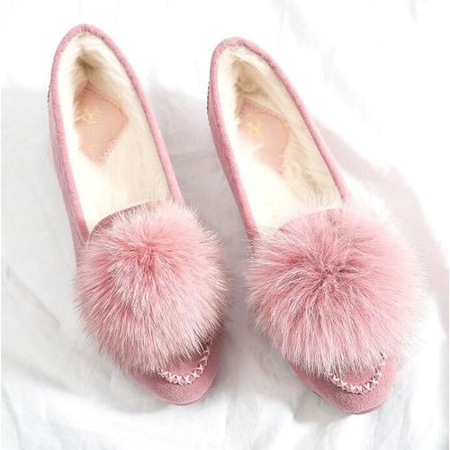 Mocassins Plats En Fourrure  Pompons Mignons Pour Femmes,9.5,10 Espadrilles,Ballet,Ald On Creepers,Confortable,Nouvelle Arrive,Hiver,2023