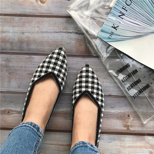 Mocassins Plats Et Pointus Pour Femme,Chaussures De Travail Confortables Et Respirantes, La Mode,Collection Automne Printemps - 36