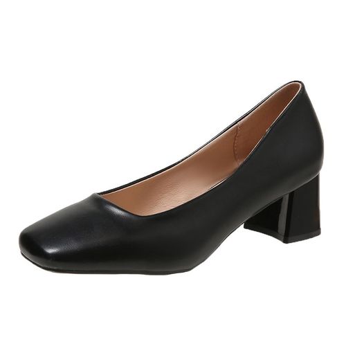 Mocassins Plats Simples  Talons Bas Pour Femme,Chaussures De Travail De Bureau Dcontractes  Enfiler,Parka Carre,Printemps 2024 - 36