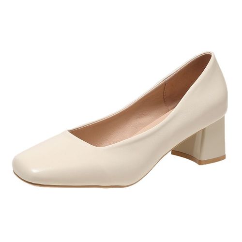 Mocassins Plats Simples  Talons Bas Pour Femme,Chaussures De Travail De Bureau Dcontractes  Enfiler,Parka Carre,Printemps 2024 - 40