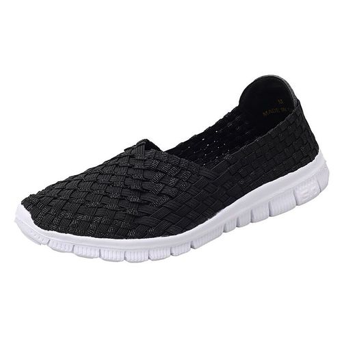 Mocassins Respirants En Nylon Tiss  La Main Pour Femmes,Chaussures Plates lastiques,Dcontractes,Vert Brillant,t