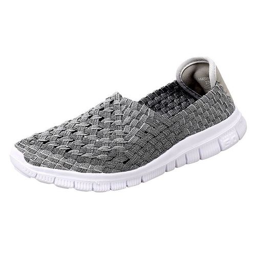 Mocassins Respirants En Nylon Tiss  La Main Pour Femmes,Chaussures Plates lastiques,Dcontractes,Vert Brillant,t - 10