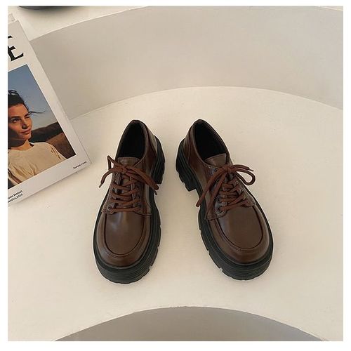 Mocassins Ronds Noirs Avec Fourrure Pour Femme,Baskets Dcontractes,Oxfords,Sabots,Plateforme,Automne - 38
