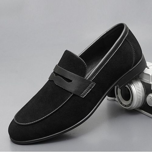 Mocassins Souples En Cuir Conviviale R Pour Hommes,Chaussures Dcontractes,Mocassins  Enfiler,Chaussures Plates,Conduite Confortable,Vert,Classique - 39
