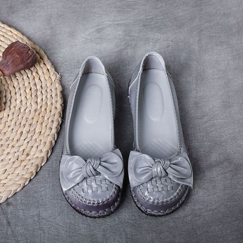 Mocassins Souples En Cuir Vritable Pour Femmes,Mocassins Rtro Pour Femmes,Ballerines D't  Fleurs Papillon,Mode Printemps, - 41