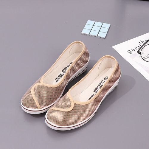 Mocassins Souples En Toile Pour Femme,Chaussures Plates,Solides,Dcontractes,Respirantes,Pour Mre - 40