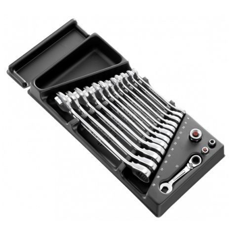 Module De 13 Cls Mixtes  Cliquet - 8  19 Mm + Adaptateurs Facom Mod.467bj13pb