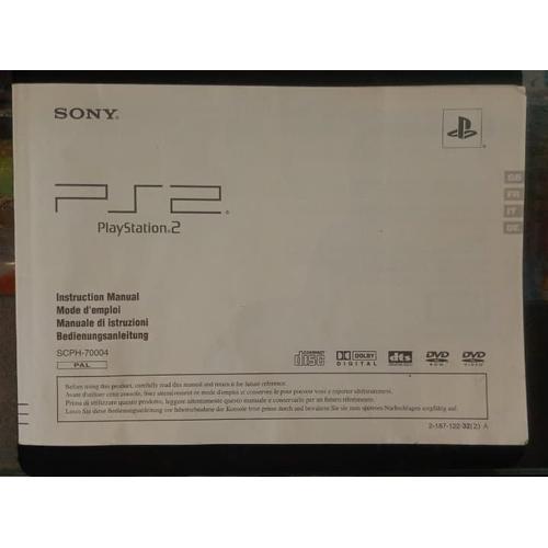 Mode D'emploi Scph 70004 - Notice Officielle - Sony Playstation 2 - Ps2