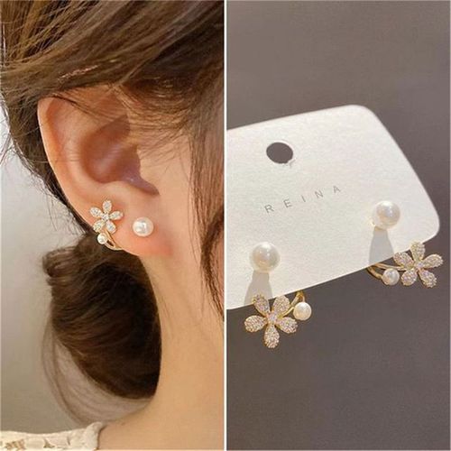 Mode Rose Tulipe Perle Boucles D'oreilles lgance Simple Queue De Poisson Fleur Coeur Boucles D'oreilles Pour Les Femmes Filles Fte D't Bijoux Cadeaux