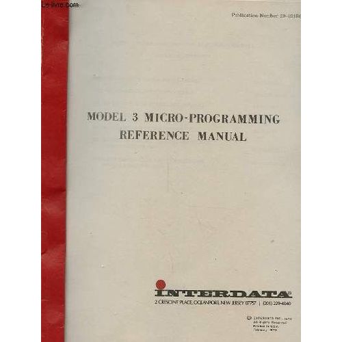 Model 3 Micro-Programming. Reference Manual de Interdata