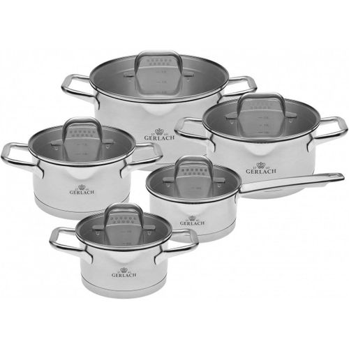 Model Lot De 5 Casseroles En Acier Inoxydable Avec Bouchons  Induction Convient Pour L'induction[X950]