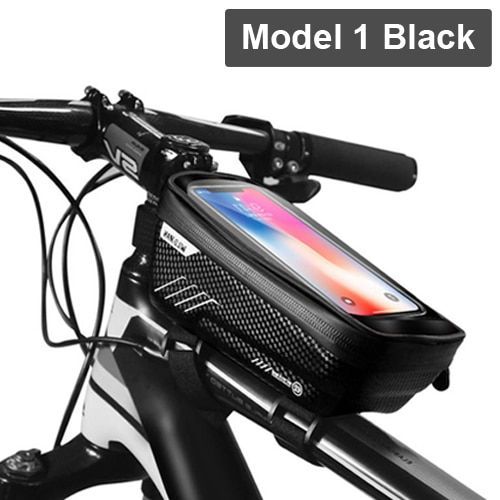 Modle 1 Noir - Sac De Vlo Pour cran Tactile, Housse Wild Man tanche, De Tube Suprieur, Avec Support De Tlphone Portable  Affichage De 6,5 Pouces