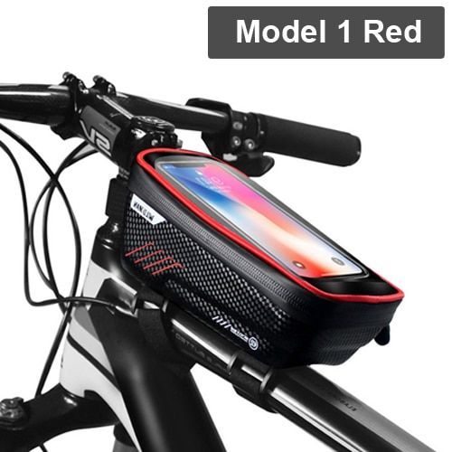 Modle 1 Rouge - Sac De Vlo Pour cran Tactile, Housse Wild Man tanche, De Tube Suprieur, Avec Support De Tlphone Portable  Affichage De 6,5 Pouces