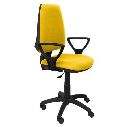 Modle 14cpbali100bgolf Cp Chaise De Bureau Ergonomique Avec Contact Permanent Et Rglable En Hauteur Assise Et Dossier Rembourrs En Tissu Bali De Couleur Jaune (Bras Fixes Inclus)