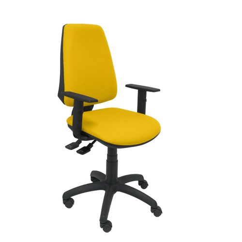 Modle 14sbali100b10 Cp Chaise De Bureau Ergonomique Avec Mcanisme Synchrone Et Rglable En Hauteur Assise Et Dossier Rembourrs En Tissu Bali De Couleur Jaune (Bras Rglable Inclus)
