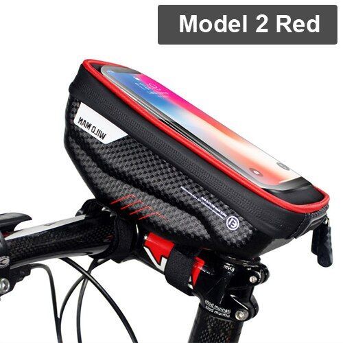 Modle 2 Rouge - Sac De Vlo Pour cran Tactile, Housse Wild Man tanche, De Tube Suprieur, Avec Support De Tlphone Portable  Affichage De 6,5 Pouces