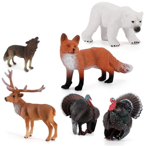 Modle Animal De Simulation Tridimensionnel, Jouet De Fort, Loup, Cerf Sika, Modle Solide, Jouet ducatif, Cadeau Pour Enfant