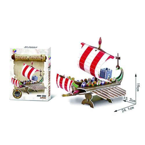 Modle Architectural De Renomme Mondiale En Carton, Puzzle Tridimensionnel 3d, Jouets Cratifs  Assembler Pour Enfants, Mini Navire De Guerre Romain