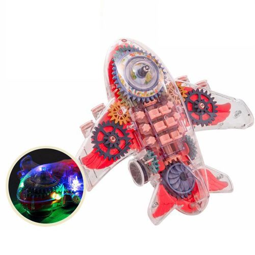 Modle D'Avion Jouet Transparent En Matriau Acrylique, Avion  Engrenage Universel Avec Lumire Et Musique, Interrupteur  Trois Vitesses De Taille Moyenne Unisexe