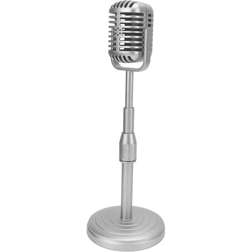 Modle D'Accessoire De Microphone Vintage Simulation Modle De Microphone  L'Ancienne Avec Base Stable Et Tige De Support Ensemble D'Accessoires De Style Rtro Pour Studio[X1042]