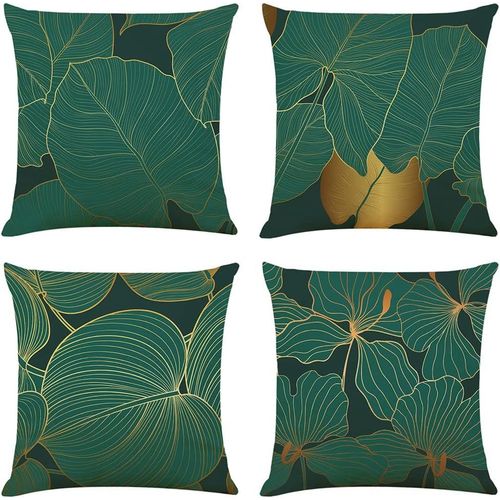 Modle D'un Ct Housse De Coussin 45x45 Vert Taies D'oreiller En Lin Coussins De Canap Dcoratifs Lot De 4 Jungle Vert Fonc Housses De Coussin Dcoratives Moderne