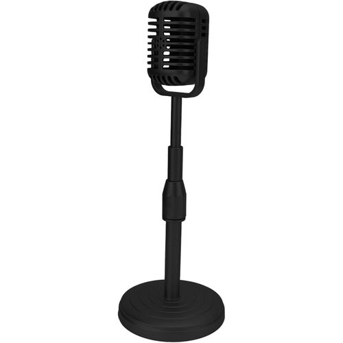 Modle De Microphone  L'Ancienne De Simulation De Micro D'Accessoire Vintage Avec Base Stable Et Tige De Support Ensemble D'Accessoires De Micro De Style Rtro Pour La Photographie(Le Noir)[X635]