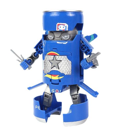 Modle Jouet Coca-Cola Canettes Design Interaction Parent-Enfant Jouet ducatif Robot Guerrier Modle Dformation Jouet Garons Gifts_Blue