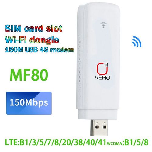 Modem routeur wi-fi 4G Portable MF80, 150Mbps, avec emplacement pour carte SIM, ZJMle USB, pour 16 utilisateurs, 1 pice