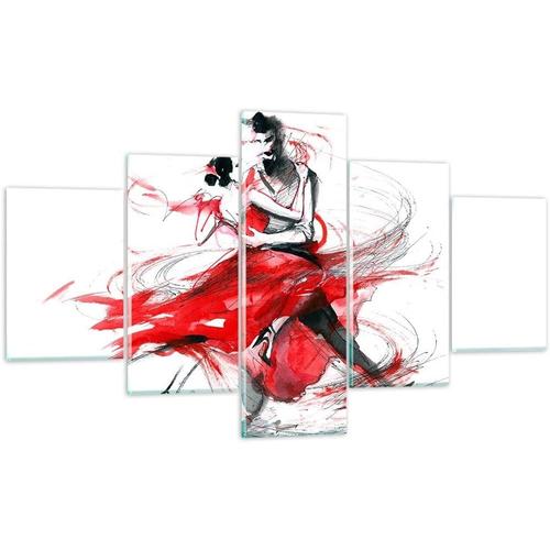 Moderne Impression Sur Verre Danse Action Activit Adulte Image Tableau En Verre Decoration Murale Deco Salon Chambre Triptyque 5 Parties Petit Tableaux Decora 200 X 100 Cm. (Sans Cadre)