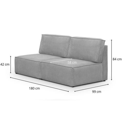 Module Canap 2 Places En Velours Ctel Gris Clair
