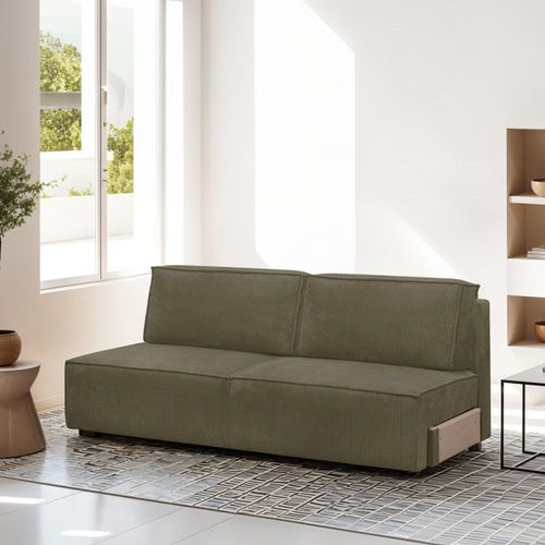 Module Canap Convertible 2 Places En Velours Ctel Vert Kaki