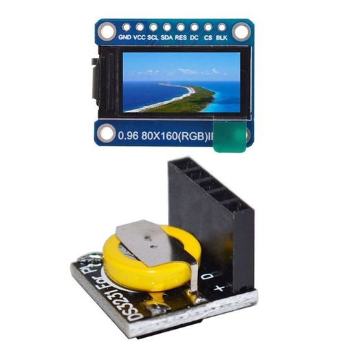 Module d'horloge en temps rel 3.3V/5V DS3231 RTC pour Arduino Raspberry Pi & Ips 0.96 pouces 8 broches Spi Hd 65K, Module Tft polychrome St7735