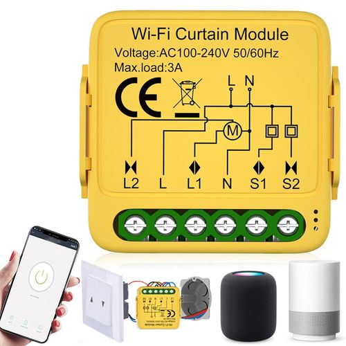 Module d'interrupteur intelligent WiFi pour volet roulant - Avec rglage de la dure de fonctionnement pour rideaux,stores et auvents