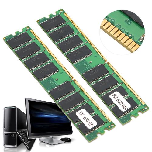 Module de mémoire pour ordinateur de bureau, 2 pièces, double face, 16 grains, pour AMD DDR 1 go 226 PC2100