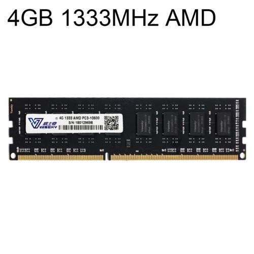 Module de RAM de mmoire PC DDR3-4GB 1333MHz PC3-10600 pour ordinateur de bureau par