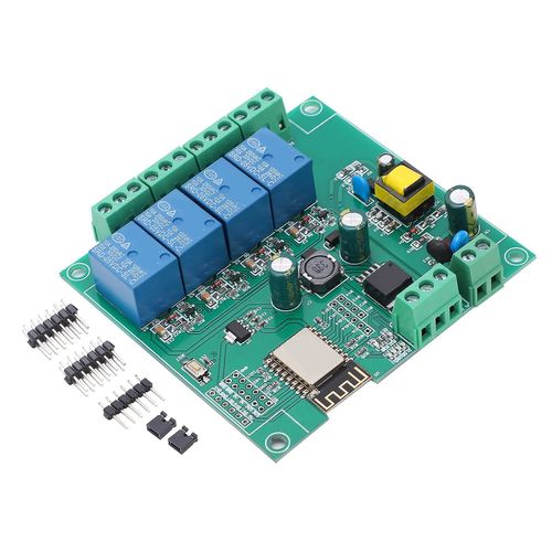 Module De Relais Wifi 4 Canaux Esp8266 Carte De Dveloppement Pour Contrle Sans Fil Dc7-12v/5v Usb