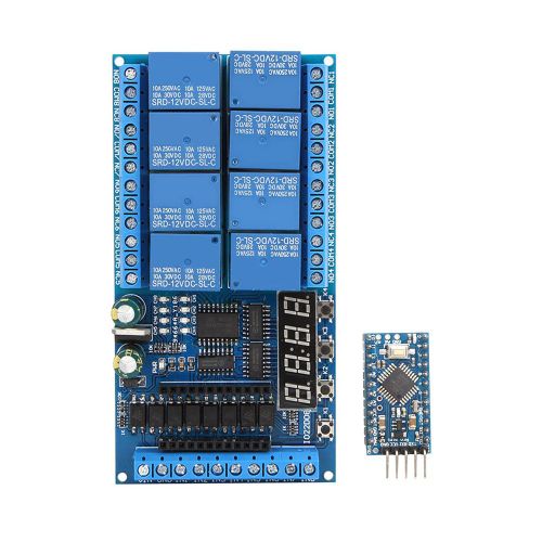 Module Relais Plc Pro Mini 8 Canaux Dc 12 V Avec Temporisation Et Interrupteur Pour Arduino (Carte Relais Plc Pro Mini 8 Canaux)