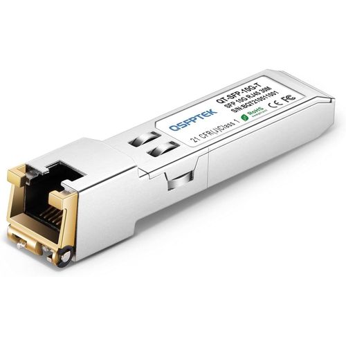 Module SFP+ 10GBase-T RJ45 30m Cuivre 1.25/2.5/5/10G Mini-GBIC pour Cisco SFP-10G-T-S,Ubiquiti UF-RJ45-10G,Netgear,Mikrotik (Soutien Multi-taux)
