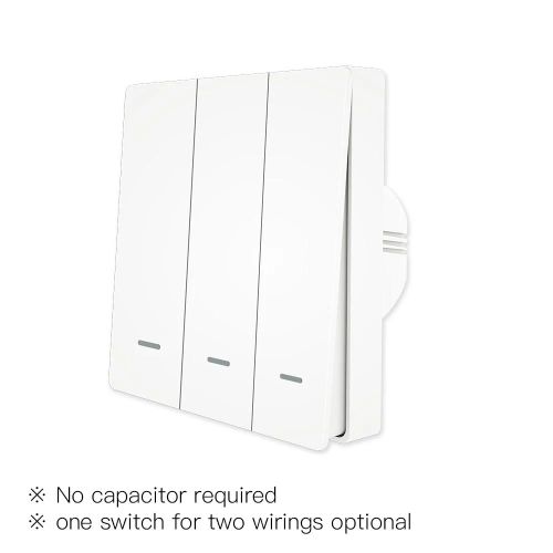 Moes ? Interrupteur D'clairage Intelligent Tuya Zigbee 2mqtt, Aucun Fil Neutre Ncessaire, Aucun Condensateur Ncessaire, 2/3 Voies, Fonctionne Avec Alexa Google Home-3 Gang Blanc