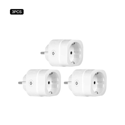 Moes-Prise De Courant Intelligente Wifi Eu,Luminosit De La Prise,Minuterie S?Ur Pour L'application Tuya Smart Life,Amazon Alexa,Google Assistant,Commande Vocale - Type Smart Eu Plug 3pc