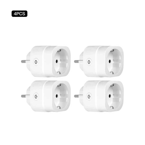 Moes-Prise De Courant Intelligente Wifi Eu,Luminosit De La Prise,Minuterie S?Ur Pour L'application Tuya Smart Life,Amazon Alexa,Google Assistant,Commande Vocale - Type Smart Eu Plug 4pc