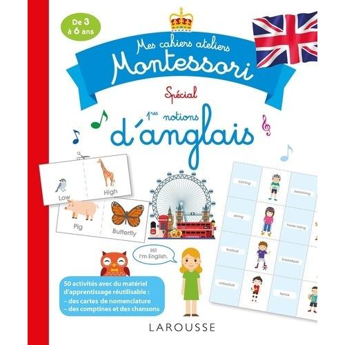 Mes Cahiers Ateliers Montessori Spcial 1res Notions D'anglais - De 3  6 Ans   de Barusseau Lydie  Format Beau livre 