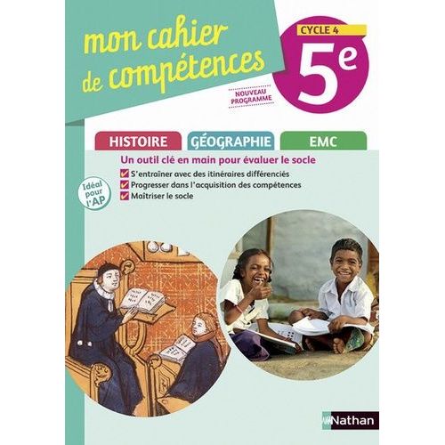 Histoire-Gographie Emc 5e Cycle 4 Mon Cahier De Comptences   de Collectif  Format Beau livre 