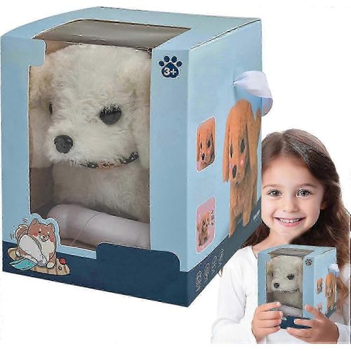 Mon chiot robot raliste, mini jouet en peluche interactif pour animaux de compagnie Enfants mignon Robot doux chien peut marcher et aboyer-Yvan