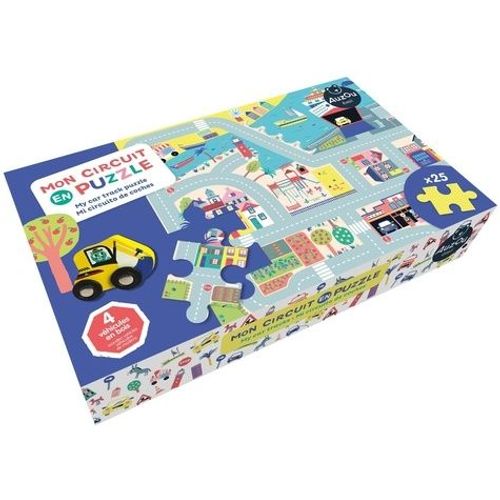 Mon Circuit En Puzzle - Avec 4 Vhicules En Bois   de Emilie Lapeyre  Format Coffret 