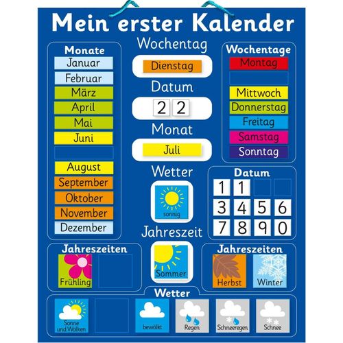 Mon Premier Calendrier Magntique En Langue Allemande. 40 X 30cm Planche Rigide Avec Une Corde Pour L'accrocher