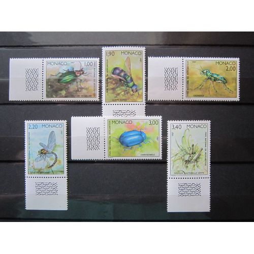 Monaco. Timbres N 1567-1572 (1987). Faune. Insectes Du Parc National Du Mercantour.