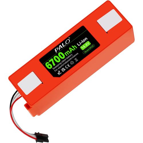 MONDODIGITALE-14.4V/6700Mah Batterie Pour Xiaomi Mijia Roborock S5,S5 Max,S6,S6 Max,S6 Max V,S7,Q7,S50, Roidmi Eve Plus, Brr-2P4S-5200S, S55/E20/E25/E35 Aspirateur Robot