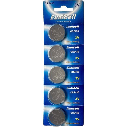 Mondodigitale-5 X Cr2430 Pile Bouton 3 V Lithium Marque 270 Mah (1 Ercard A 5 Blister Piles Cr2430)