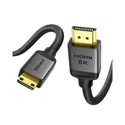 Mondodigitale-8K Cble Mini Hdmi Vers Hdmi 2.1 2M, 8K@60Hz 4K@120Hz, 48Gbps Cble Hdmi Vers Mini Hdmi Haute Vitesse Bidirectionnel Hdr Earc Compatible Avec Camra Raspberry Pi Zero Tablette Projecteu